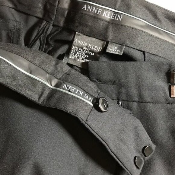 NWOT Anne Klein Montreal Manor Black Wool Blend Angle Pocket Straight Trouser - Picture 8 of 10